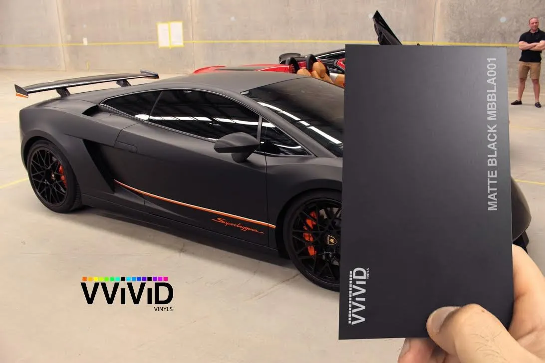 VViViD Satin Flat Matte Stealth Jet Black 5ft Vinyl Wrap Roll with Air Release Technology (5ft x 20ft)