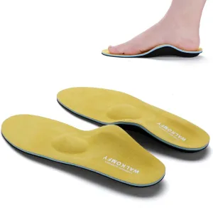 Walkomfy Full Length Orthotic Inserts Arch Support Insole, Insert for Flat Feet,Plantar Fasciitis,Feet Pain,Metatarsal Support Insoles for Men & Women Yellow,9.45"