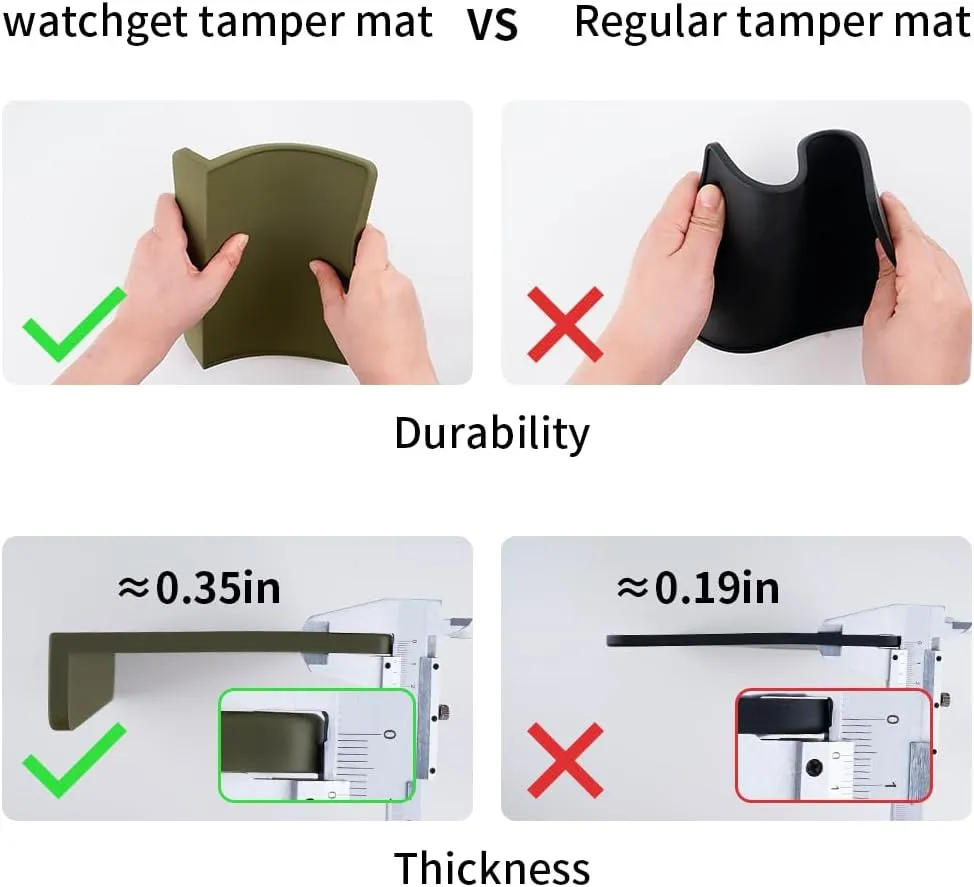 watchget Espresso Tamping Mat, Coffee Tamper Mat, Olive Silicone Food Grade Pad, 8Inch X 6Inch Coffee Tamp Station, Espresso Accessory, Dustproof Waterproof and Heat Resistant