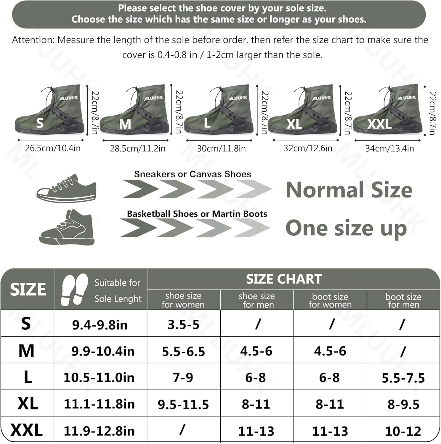 Waterproof Boot Covers, Reusable Rain Shoe Covers Non-Slip Waterproof Shoes Boots for Outdoor Cycling Camping Fishing Travel