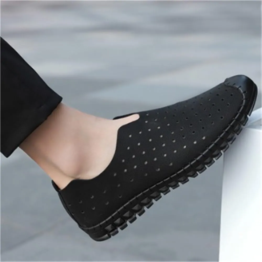 Wedding Party Slip-ons Men's Loafers Round Toe Breathable Lightweight Loafer Shoes Vegan Leather Flat Heel Slip Resistant
