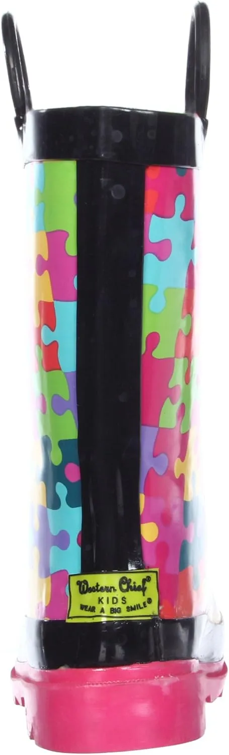 Western Chief Kid's Puzzle Pieces Rain Boot (Toddler/Little Kid)