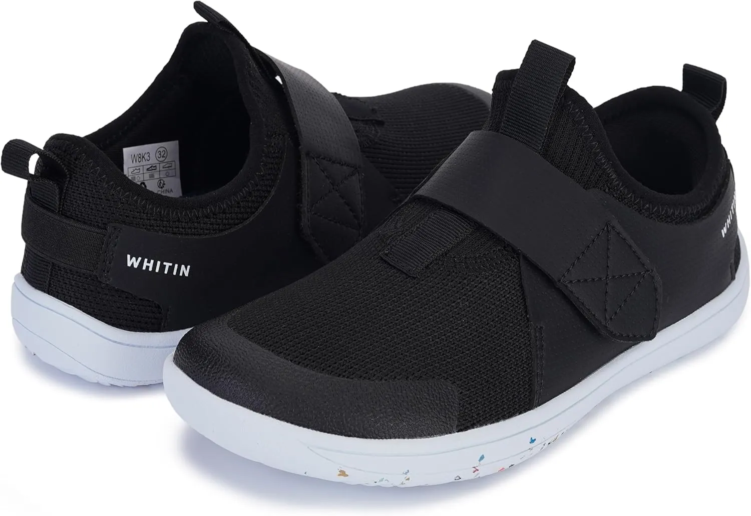 WHITIN Little/Big Kid Wide Width Barefoot Shoes | Boys/Girls Minimalist Elastic Opening Sneakers | Flexible- Zero Drop Sole