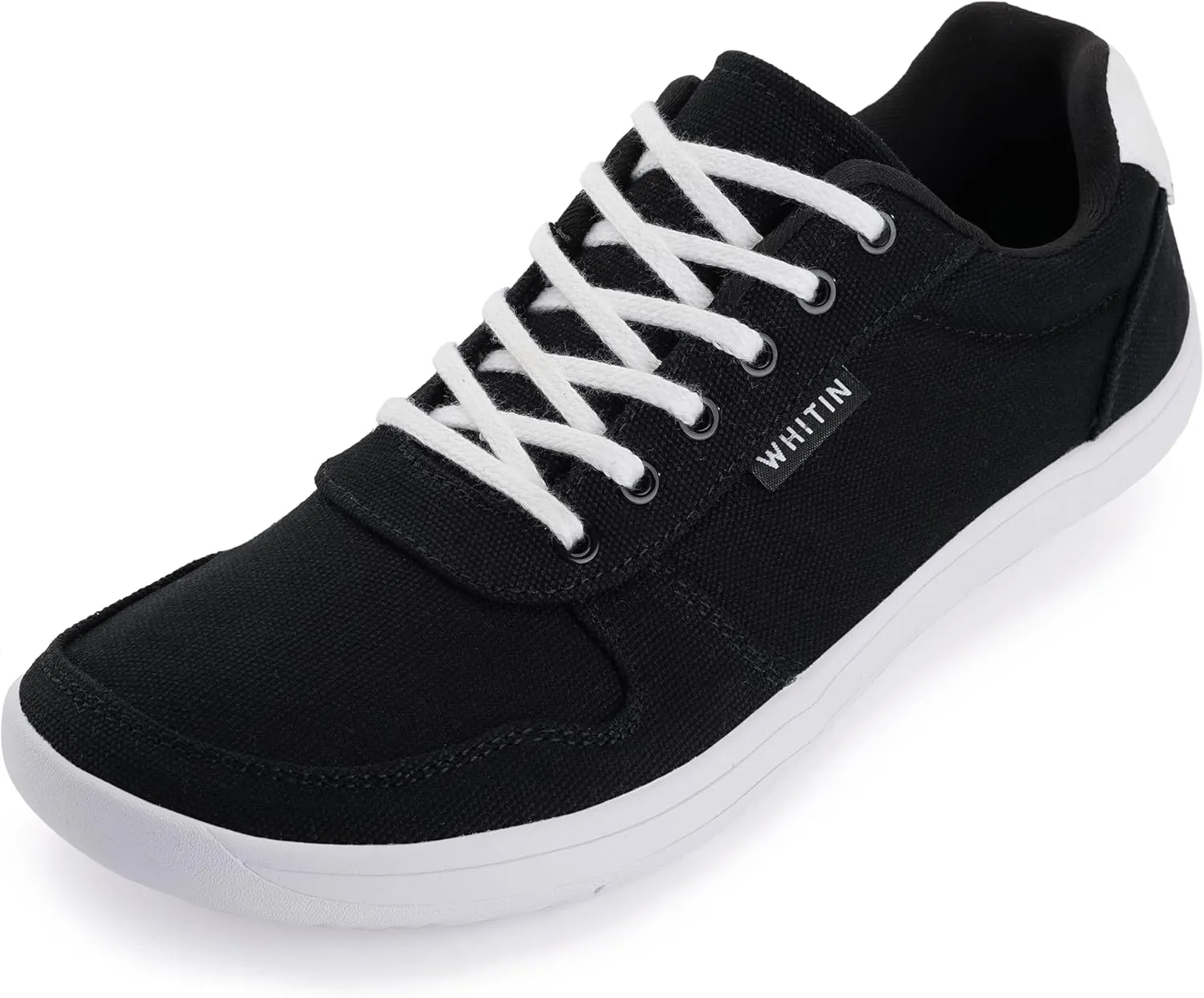 WHITIN Men's Wide Barefoot Shoes | Stylish Canvas Minimalist Sneakers | Zero Drop Sole