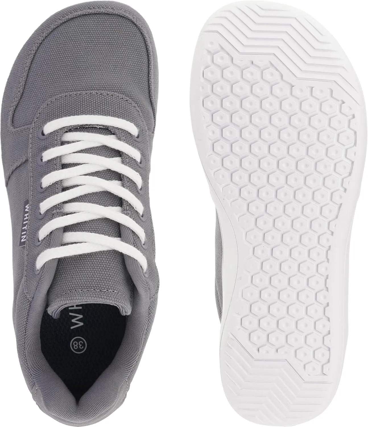 WHITIN Wide Toe Box Barefoot Sneakers for Women | Lightweight Canvas Minimalist Shoes