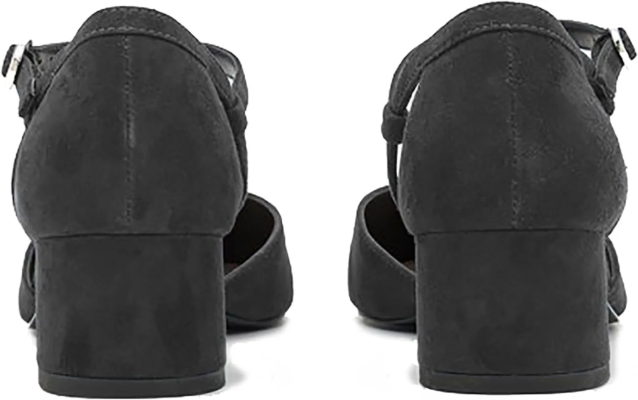 Women Low Chunky Heel Mary Jane Pumps Shoes Ankle Strap Closed Round Toe Sandals Heels Suede Mary Jane Pumps 2” Chunky Block Heels Dress Mary Janes Cut Out Office Wedding 4-11 M US