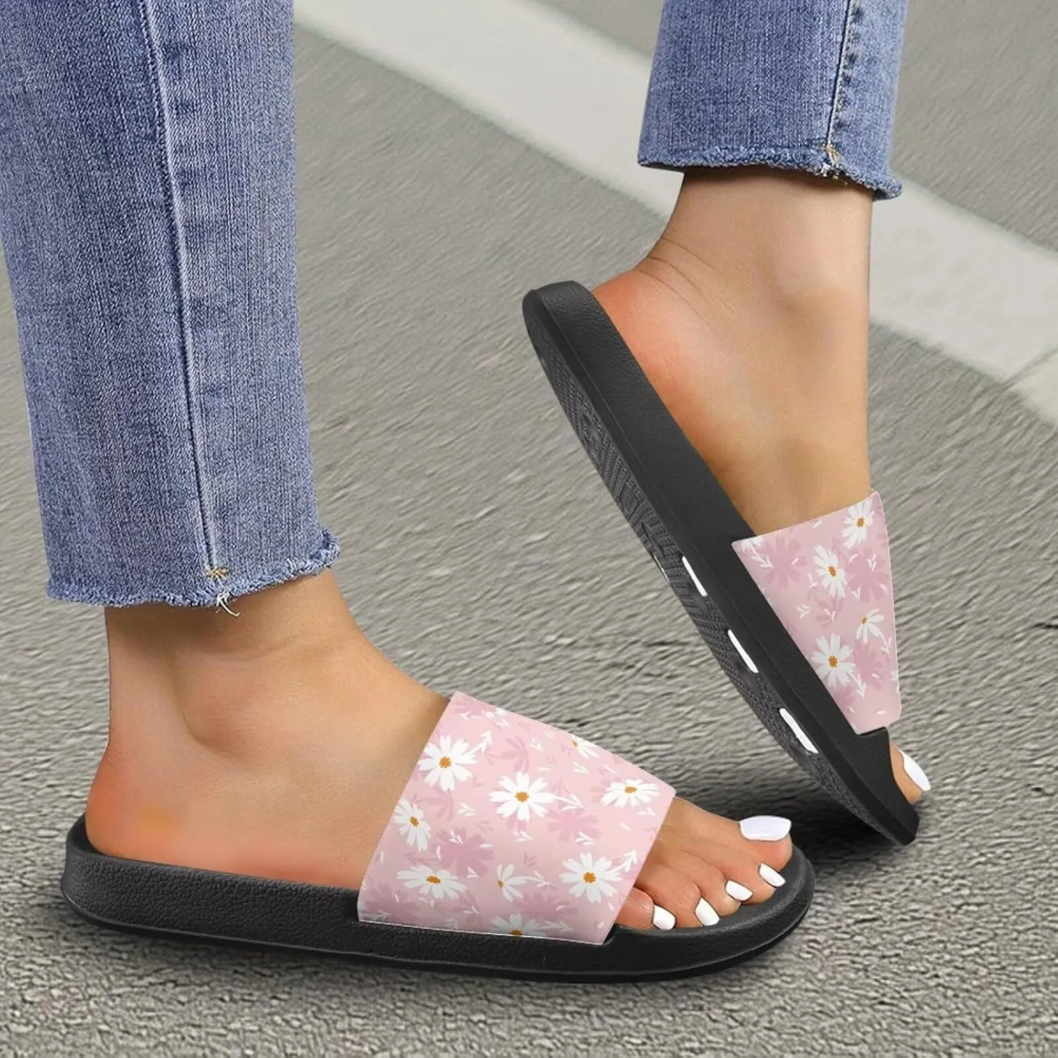 Women Slide Sandals Summer Beach Sandals Soft Lightweight Shower Shoes Casual Non Slip Slide Sandal Shower Shoes