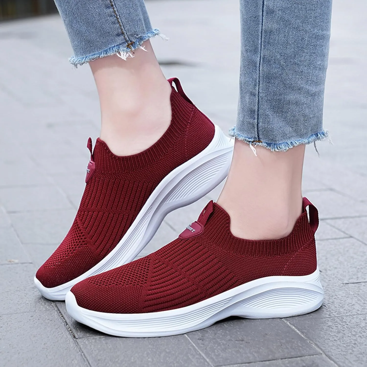 Women Sneakers Seasonal Couple Fashion Simple Solid Color Lightweight Comfortable Flat Sneaker Booties for Women No Heel