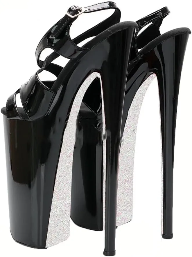 Women's 8 Inchesextreme Heel Platform Sandals Gothic Roman Queen Open Toe Exotic Stripper Heels Dress Cross Dressing