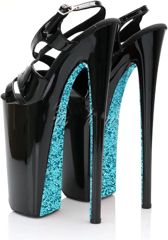 Women's 8 Inchesextreme Heel Platform Sandals Gothic Roman Queen Open Toe Exotic Stripper Heels Dress Cross Dressing