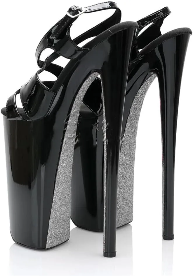 Women's 8 Inchesextreme Heel Platform Sandals Gothic Roman Queen Open Toe Exotic Stripper Heels Dress Cross Dressing