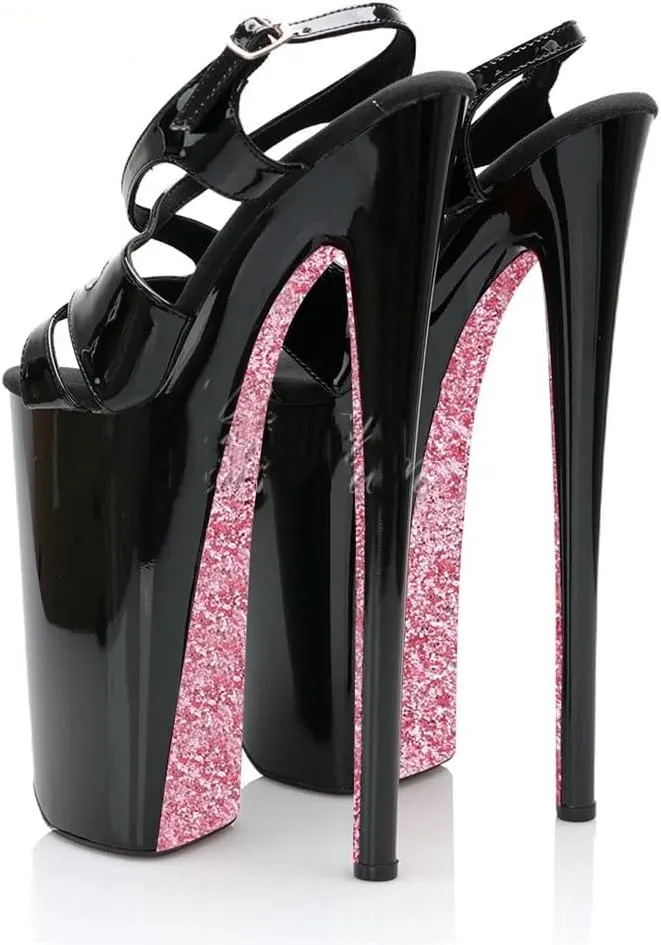 Women's 8 Inchesextreme Heel Platform Sandals Gothic Roman Queen Open Toe Exotic Stripper Heels Dress Cross Dressing