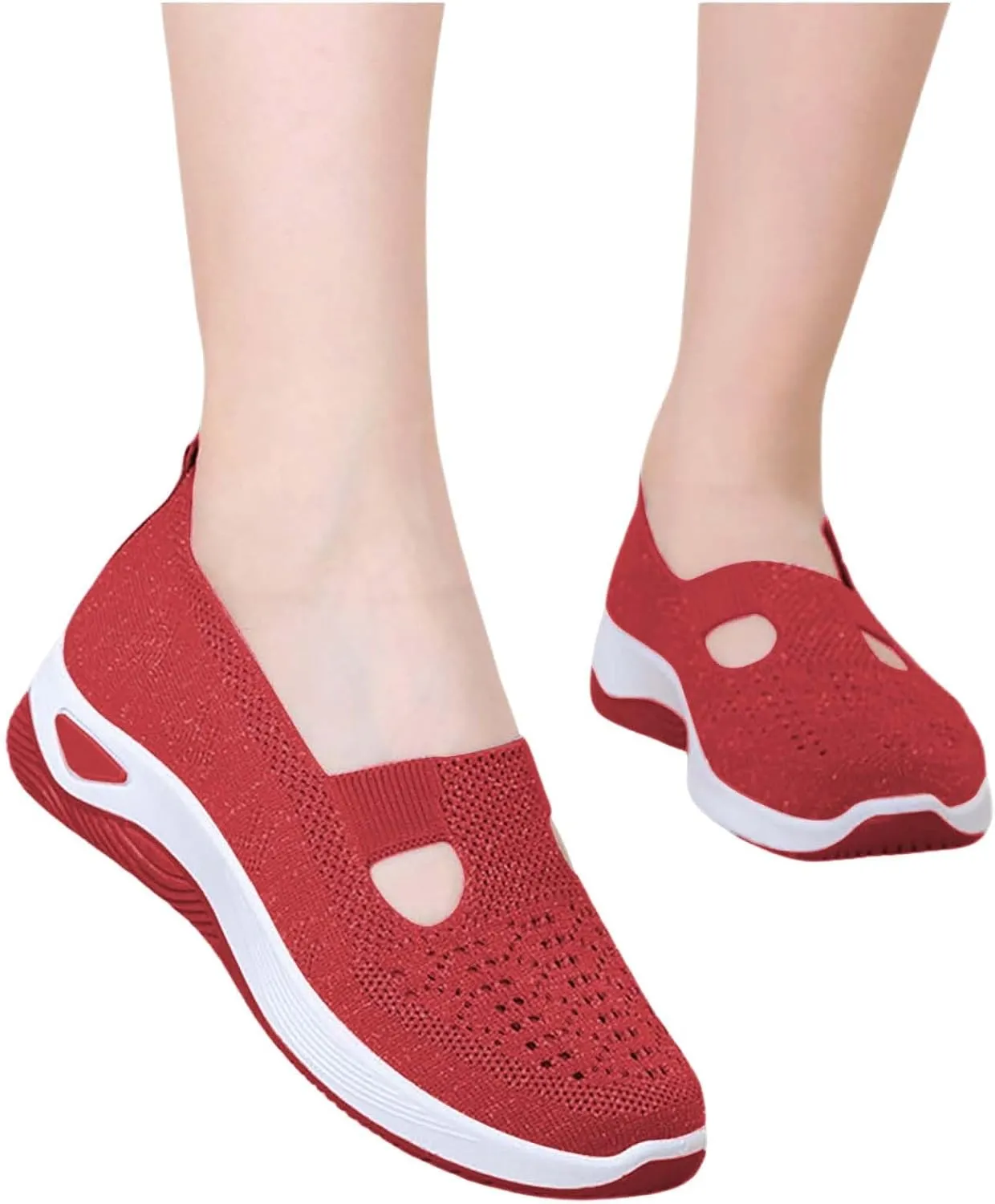 Women'S Breathable Soft Shoes Hands Free Slip On Arch Support Sneakers Walking Foam Go Running Shoes