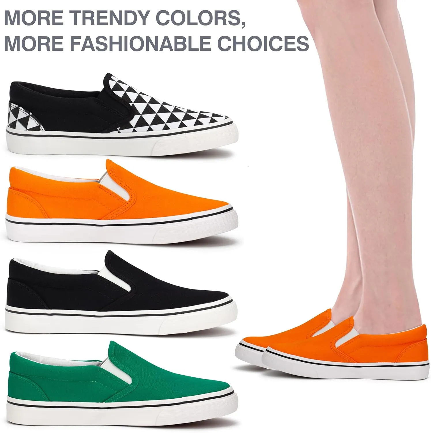 Women's Canvas Slip on Low Top Fashion Sneakers for Women Non Slip Loafer Shoes Classic Comfortable Flats Breathable Casual Shoes