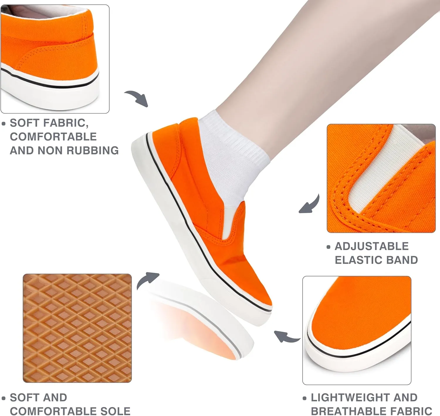 Women's Canvas Slip on Low Top Fashion Sneakers for Women Non Slip Loafer Shoes Classic Comfortable Flats Breathable Casual Shoes