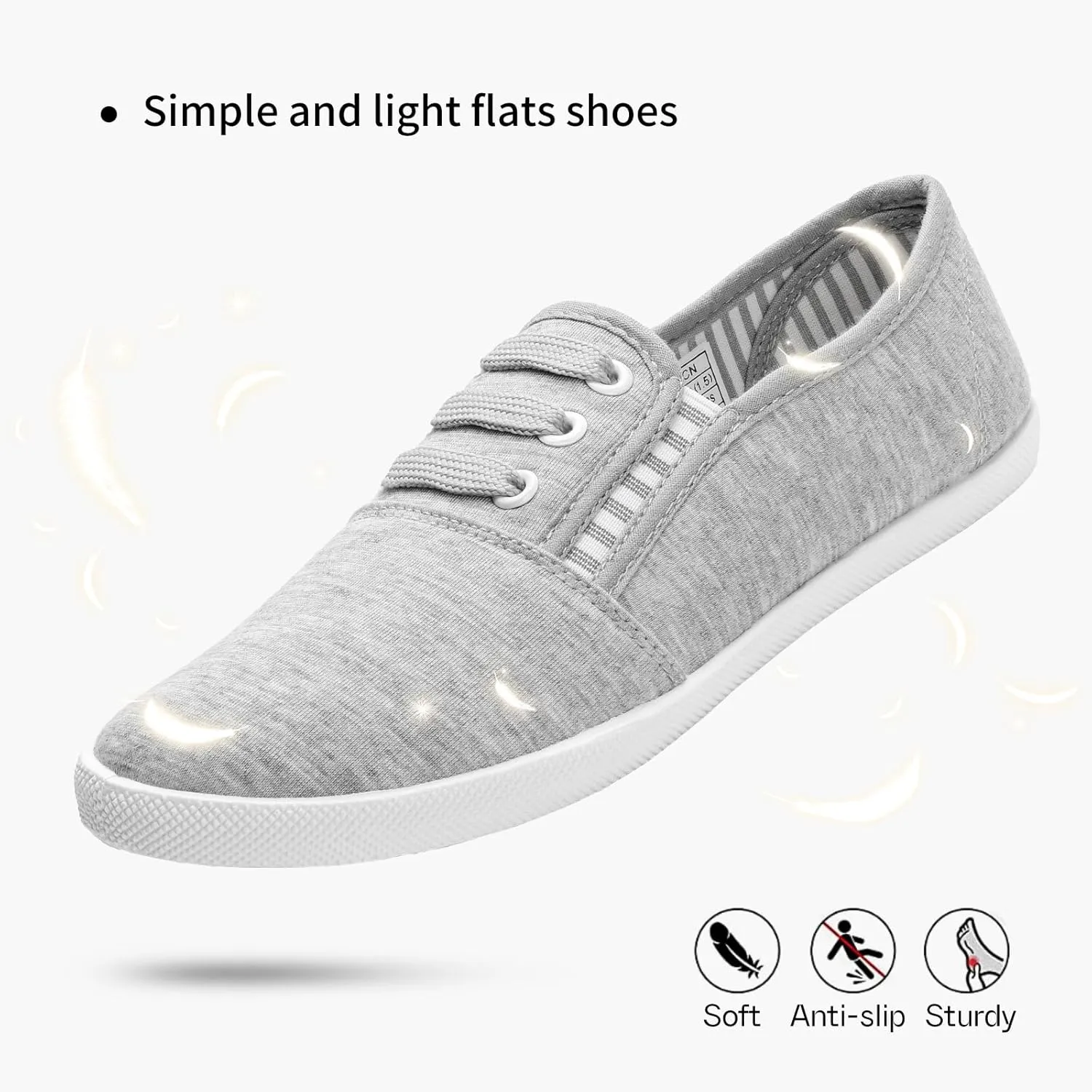 Women's Canvas Slip On Sneakers - Casual Walking Shoes, Non Slip Work Shoes