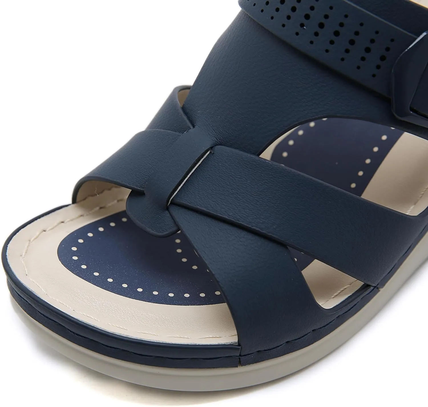 Women's Casual Walking Wedge Sandals, Women Slides Arch Support Slip on Flat Sandals Comfort Plantar Slippers