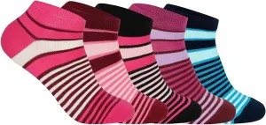Womens Combed Cotton Sneaker Length Design Socks, Pack Of 5