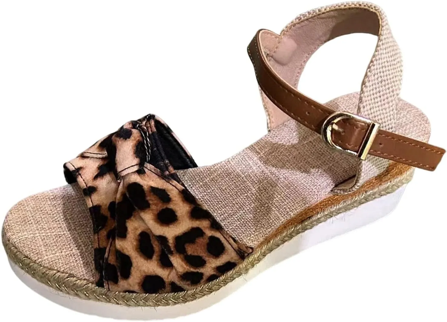 Womens Comfortable Sandals Summer Orthopedic Slides Wedge Platform Sandals Fashion Open Toe Strappy Ankle Strap Metal Buckle Shoes Slingback Casual Summer Beach Sandal