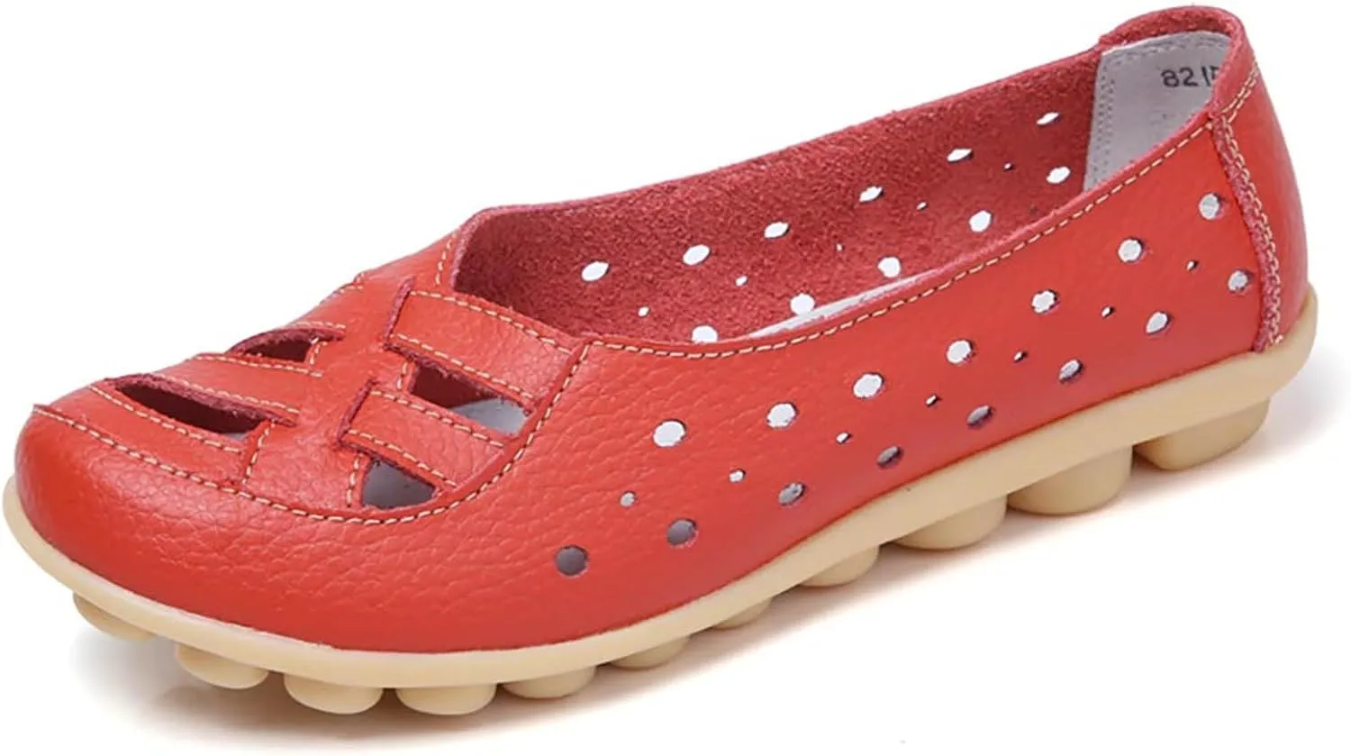 Women's Cowhide Leather Shoes Loafer Casual Slip On Shoe Driving Moccasins Closed Toe Boat Flats Walking Sandals