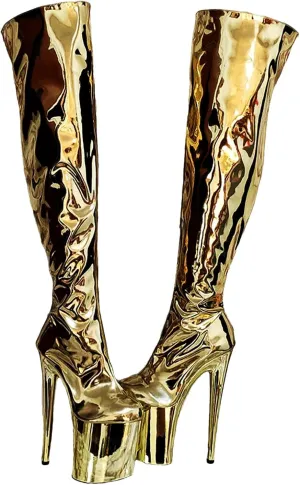 Women’S Electroplated Sole Over-The-Knee Boots High Heel Nightclub Shoes