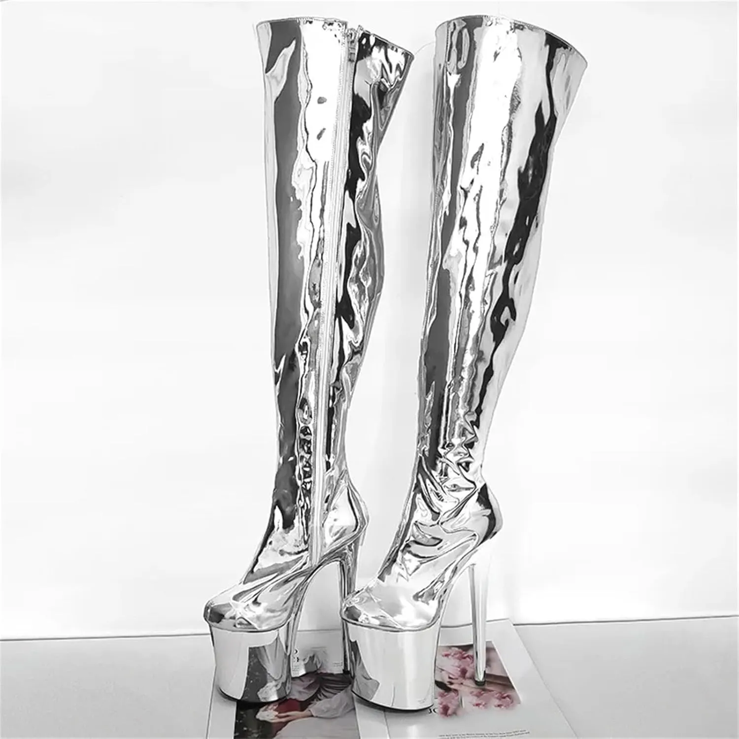 Women’S Electroplated Sole Over-The-Knee Boots High Heel Nightclub Shoes