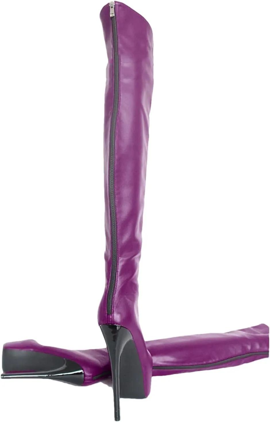 Women’S Faux Leather Over-The-Knee Boots Back Zip Spring Cosplay Shoes (US 5-12)