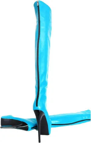 Women’S Faux Leather Over-The-Knee Boots Back Zip Spring Cosplay Shoes (US 5-12)
