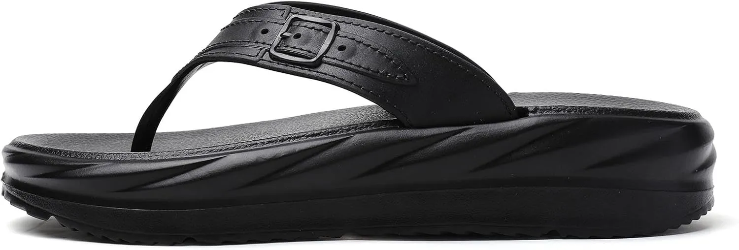 Women’s Flip Flops Arch Support Mid Platform Sandals Wedge Flip Flop Thong Slippers Chunky Slide Sandals