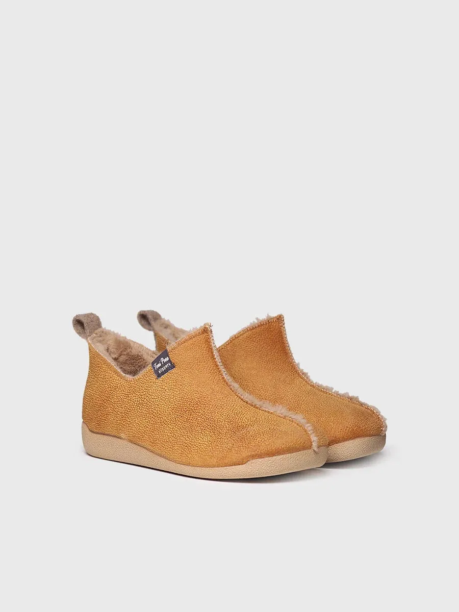 Women's Lace-up House Slipper in Leather - MOSCU-BD