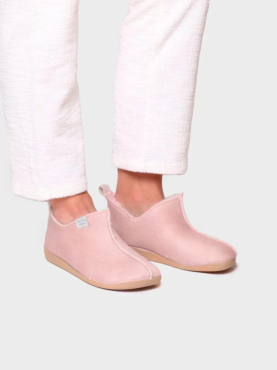 Women's Lace-up House Slipper in Leather - MOSCU-BD