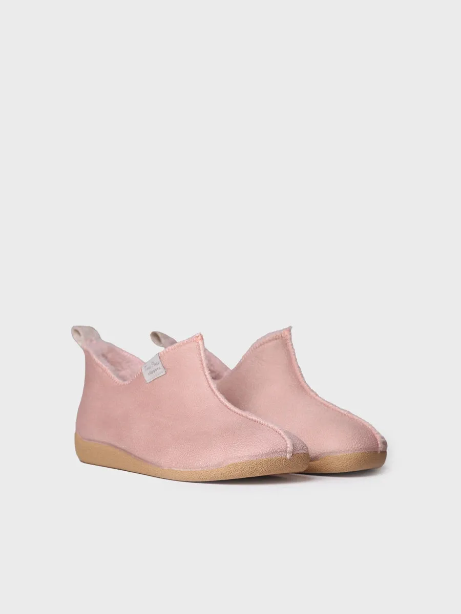 Women's Lace-up House Slipper in Leather - MOSCU-BD
