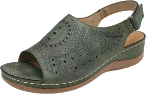 Womens Low Wedge Heel Peep Toe Wedding Party Dress Sandals Shoes Elastic Ankle Strap Orthopedic Comfortable Walking Platform Wedges Sandal Hollow Flat Trendy Work Going Out Slippers