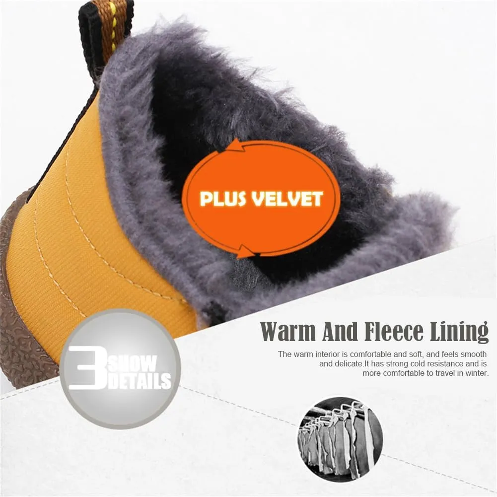 Womens Men Waterproof Warm Plush Lined Outdoor Snow Ankle Boots, Fashionable Winter Shoes for Ultimate Comfort
