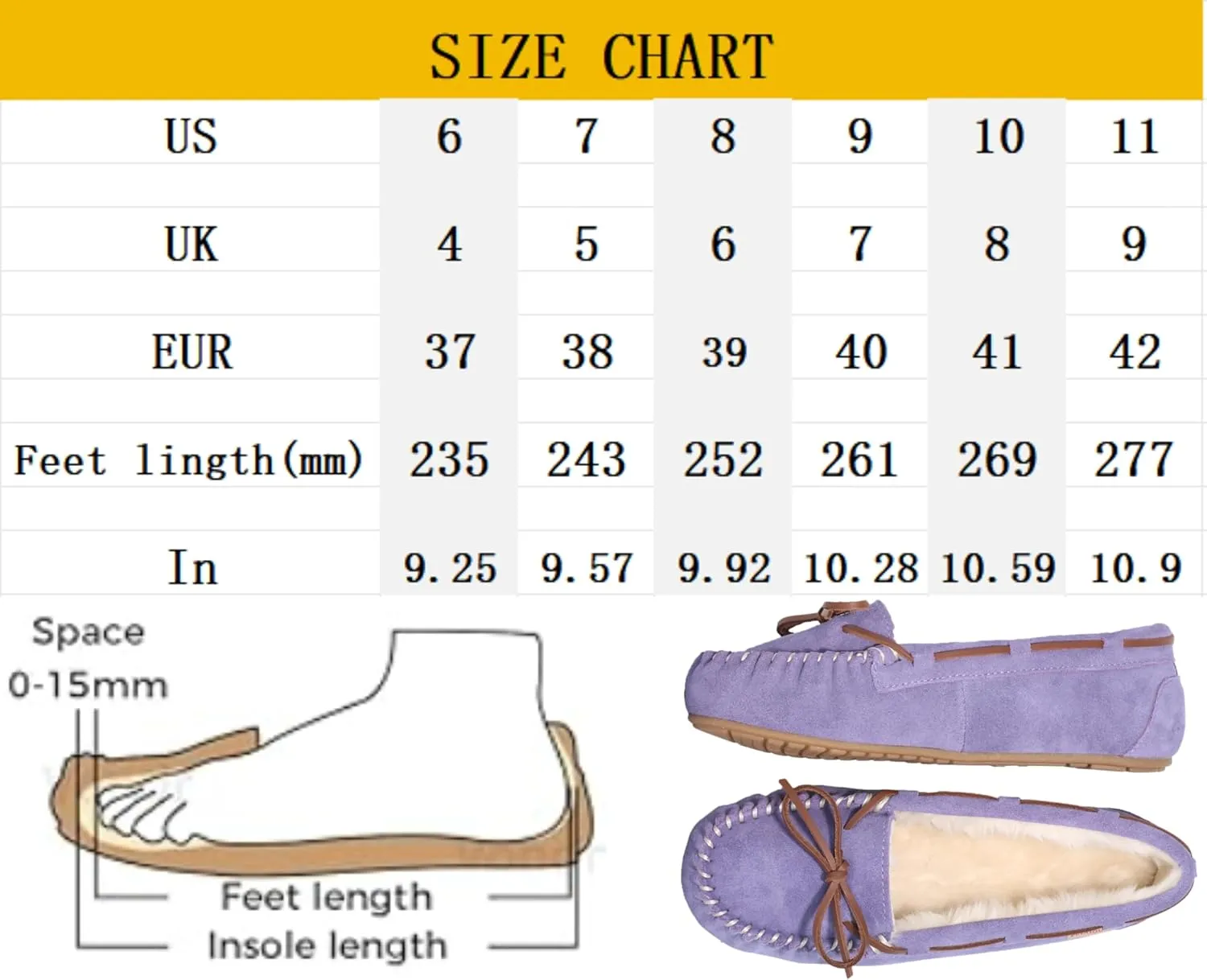 Women's Moccasin Slippers Cow Suede Warm Faux Fur Pile Lined Lace-Up Bow Cozy Indoor & Outdoor Slip On Loafers Shoes for Women