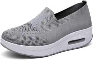 Women's Orthopedic Sneakers Diabetic Casual Walking Wide Shoes Air Cushion Slip on Shoe Breathable Jogging Running Tennis Shoes Mesh Arch Support Lightweight Soft Sneakers