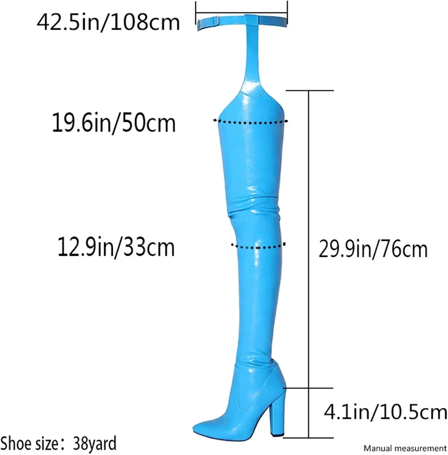 Women’S Sexy Thigh-High Boots Color Block Side Zipper Nightclub Party Shoes