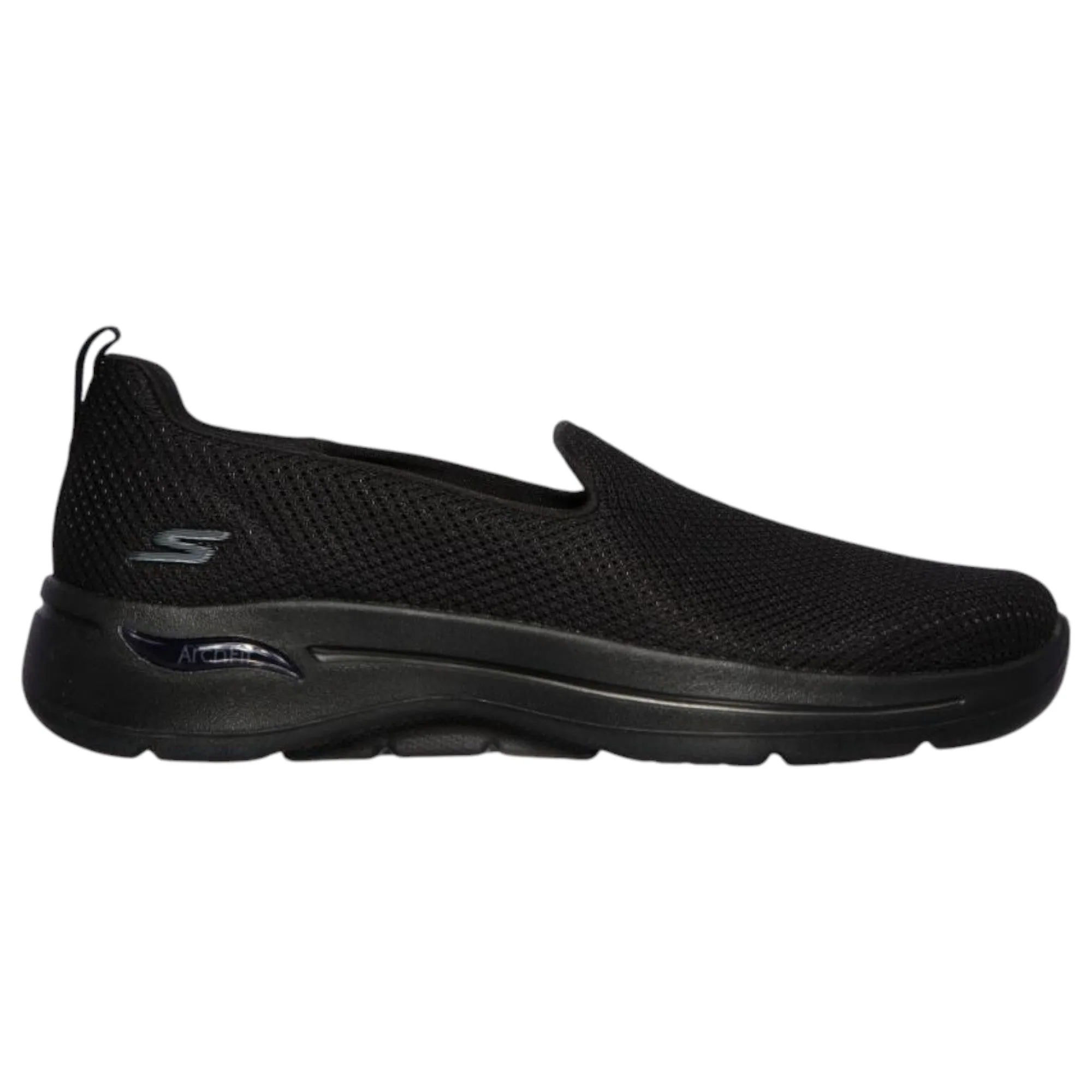 Womens Skechers Go Walk Arch Fit - Grateful Black/Black Slip On Shoes