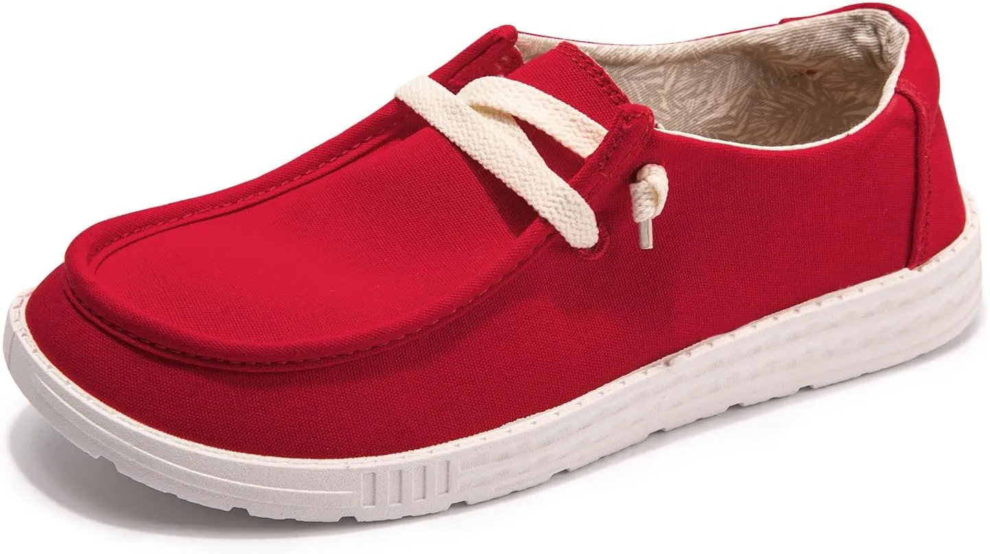 Womens Slip On Loafer Outdoor Sneakers Causal Low Top Canvas Flat Comfortable Fashion Walking Shoes
