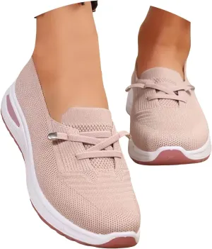 Women's Soft Sole Mesh Comfort Orthopedic Shoes with Arch Support Memory Foam Go Walking Sneakers Slip on Shoes