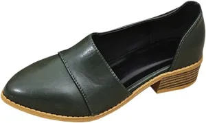 Women's Summer Boots 2025 Fashion Side Cut Out Flat Loafer Pointed Toe Chunky Block Low Heel Western Ankle Booties