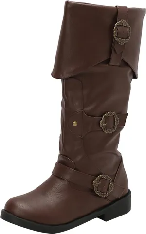 Women's Vintage Mid Calf Boots Halloween Men Boots Costume Medieval Cosplay for Women Size 9