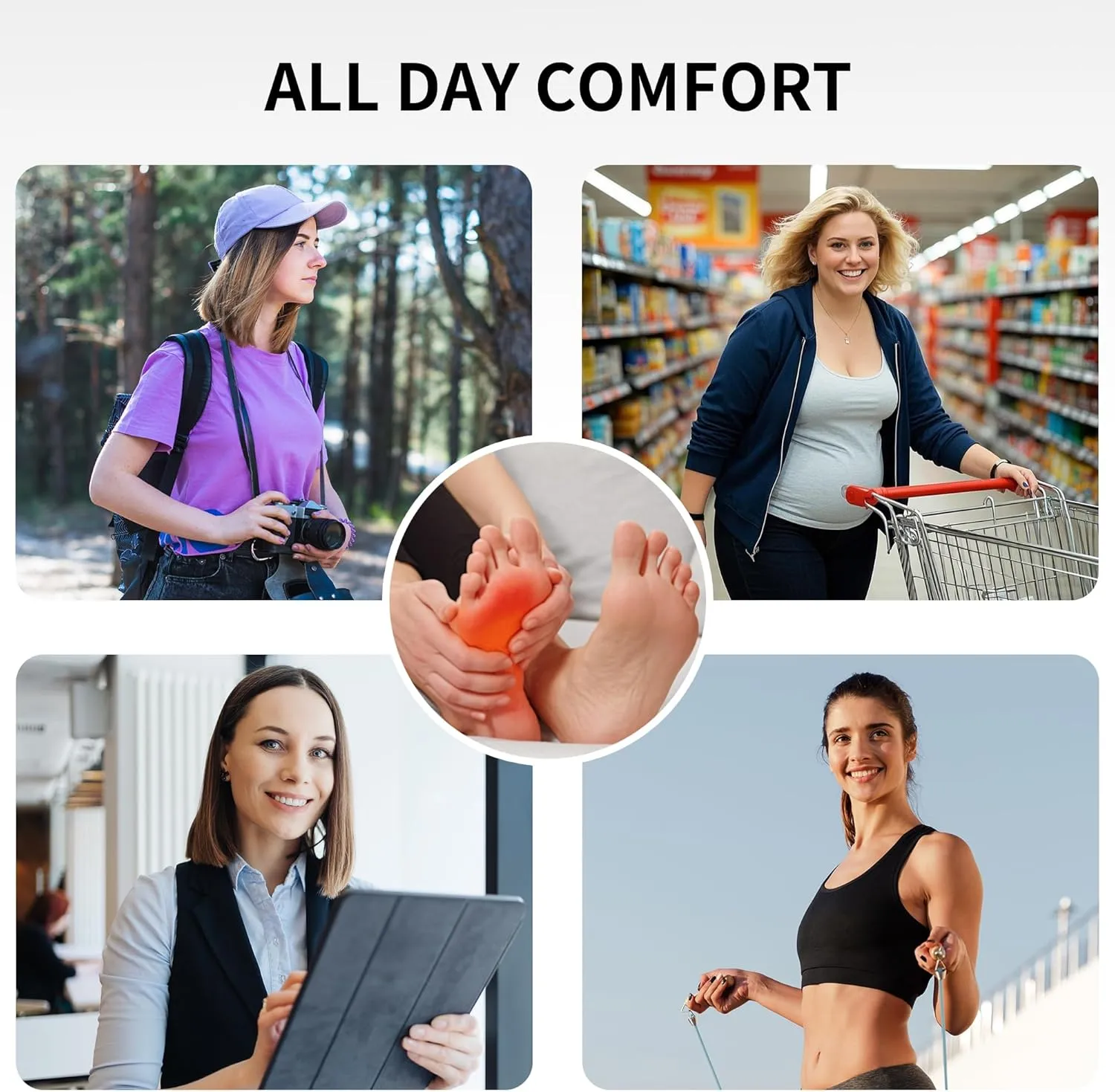 Womens Walking Shoes with Arch Support | Orthotic Sneakers for Plantar Fasciitis Foot Heel Pain Relief | Air Tennis Running Shoes US 6.5-11