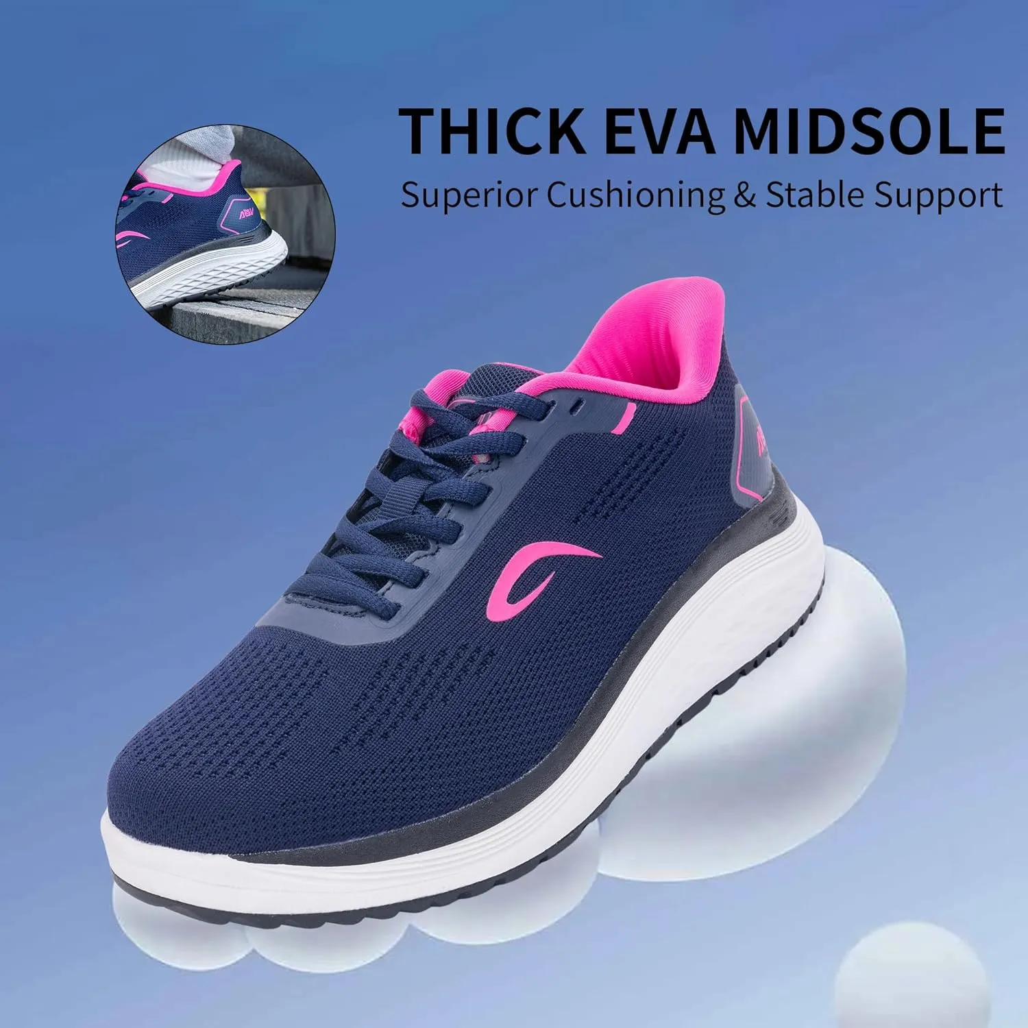 Women's Walking Shoes with Arch Support Plantar Fasciitis Orthotic Slip On Tennis Sneakers for Long Standing