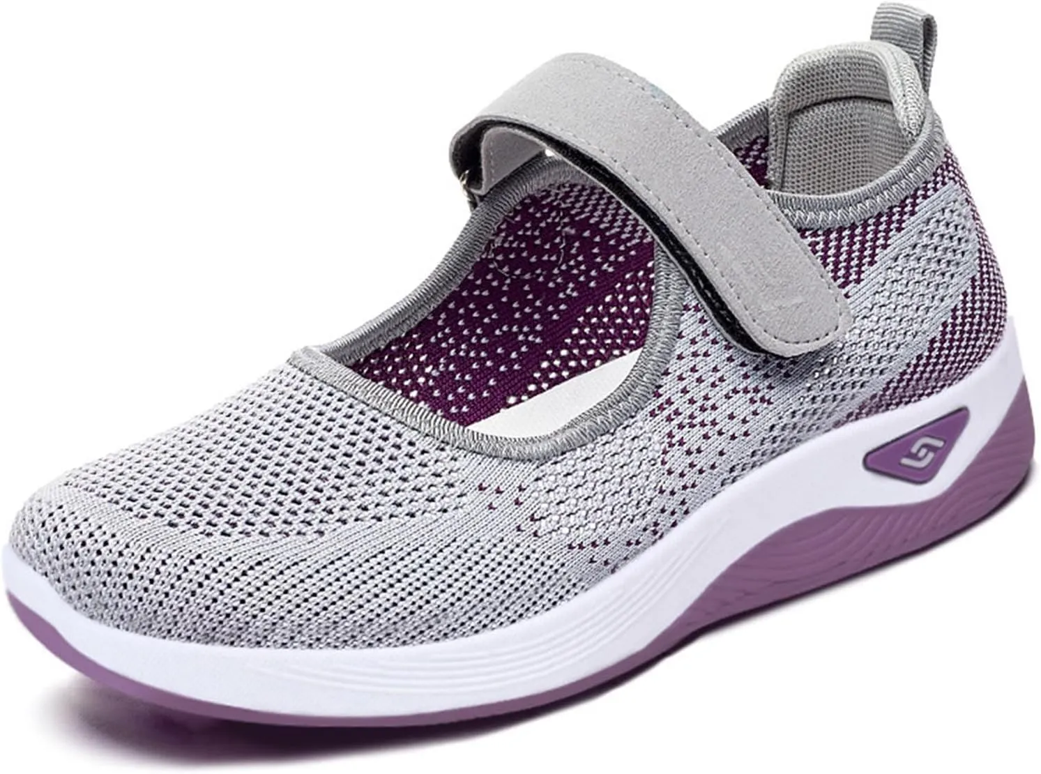 Women's Wide Width Walking Shoes Adjustable Closures Mesh Sneakers for Tennis Maternity Elderly Workout Travelling