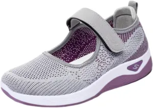 Women's Wide Width Walking Shoes Adjustable Closures Mesh Sneakers for Tennis Maternity Elderly Workout Travelling
