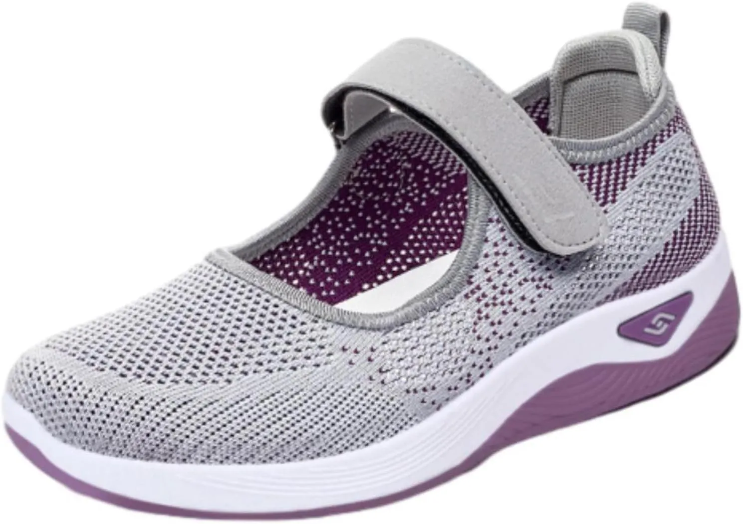 Women's Wide Width Walking Shoes Adjustable Closures Mesh Sneakers for Tennis Maternity Elderly Workout Travelling