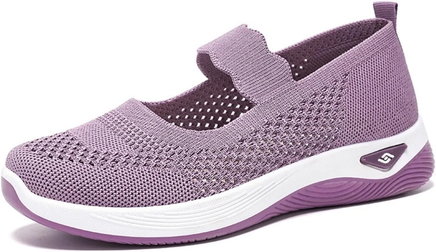 Women's Woven Orthopedic Breathable Soft Shoes Comfortable Breathable Knitted Diabetic Soft Sole Walking Sneakers Slip On Gym Shoes for Women Indoor Outdoor