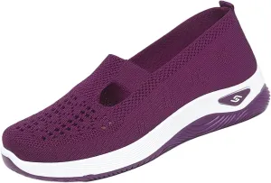 Women's Woven Orthopedic Breathable Soft Shoes Ortho Walking Non-Slip Arch Support Walking Slip on Shoes Comfort Casual Running Diabetic Foam Sneakers Mesh Up Running Going Out Flat Sneaker
