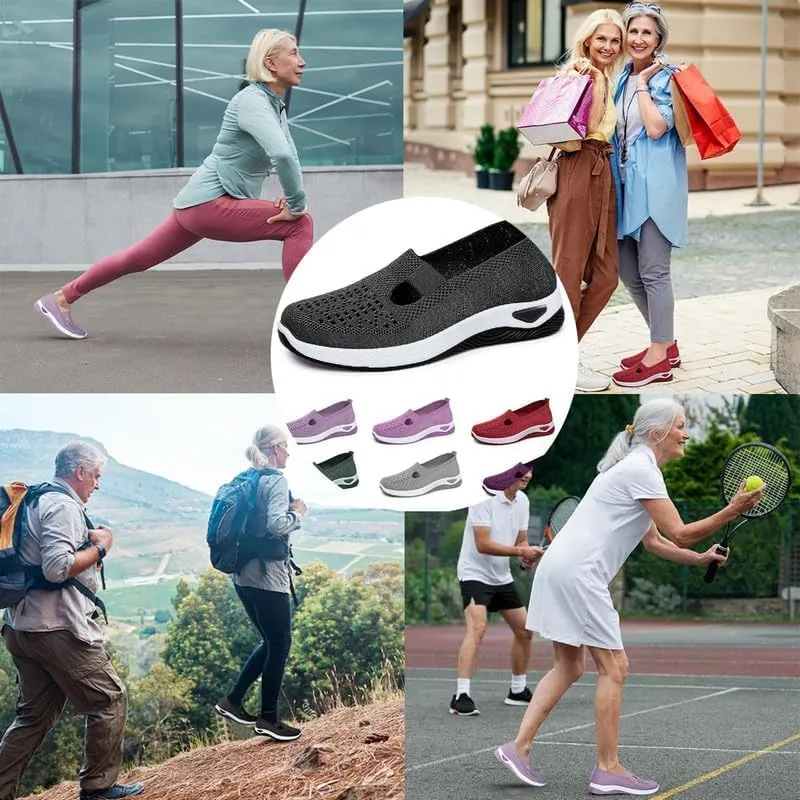 Women's Woven Orthopedic Breathable Soft Sole Shoes,Walking Plantar Fasciitis Slides Sandals Anti-Slip Foam Mesh Shoes Comfortable Recovery Orthopedic Shoes Go Walking Slip on Diabetic Foam Shoes
